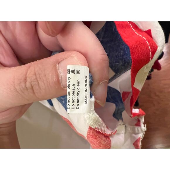 Girls Royal Gem Chevron Dress – Size 120 (Girl's 6/7) – Red, White, and Blue - Picture 5 of 5